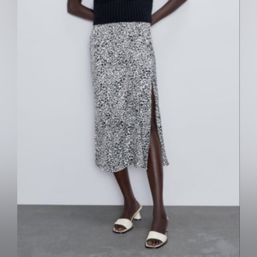 Zara silky midi skirt